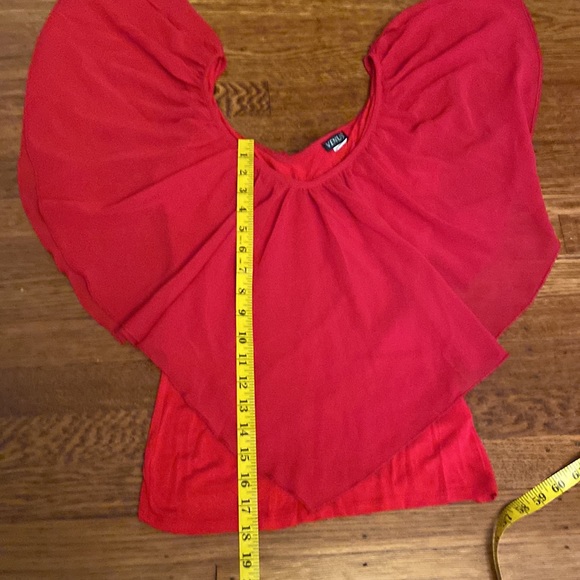 Venus Small Red Sheer Detail Top - Picture 5 of 9